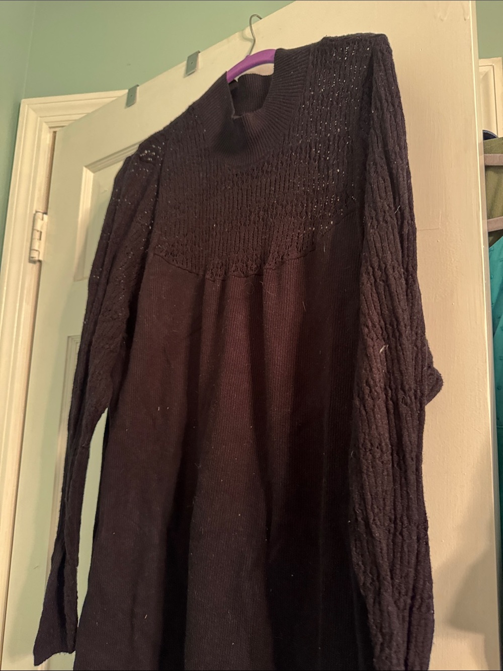torrid Black Cable-Detail Turtleneck Sweater